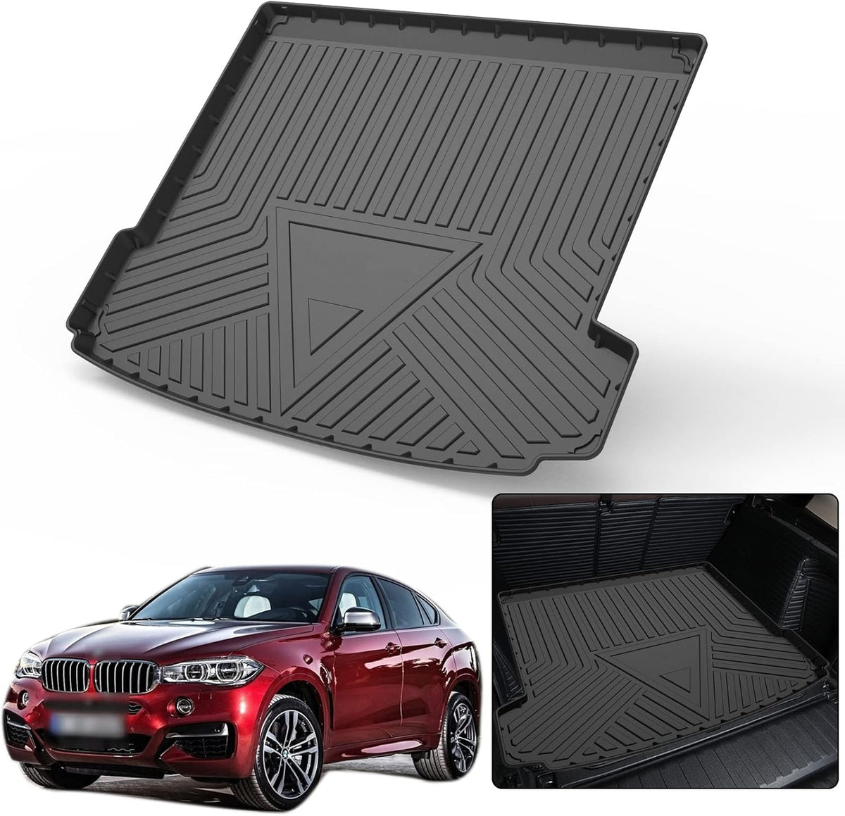 Black TPO All Weather Heavy Duty Waterproof Rear Cargo Tray Trunk Floor Mat Protector H98403