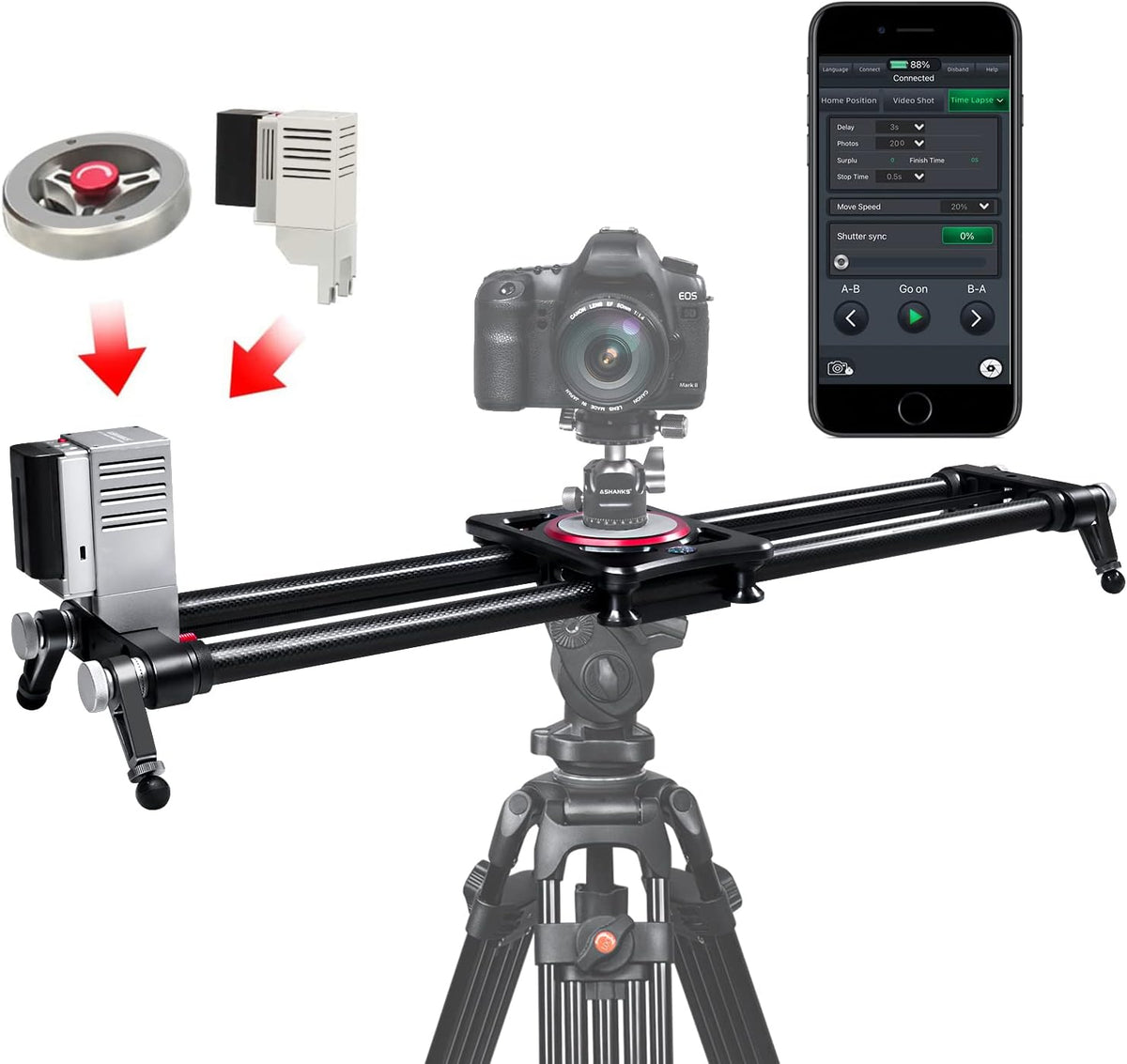Motorized Carbon Fiber Camera Slider Track Dolly Rail, 120cm X88831