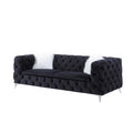 Black Velvet Sofa with Two Toss Pillows M957174