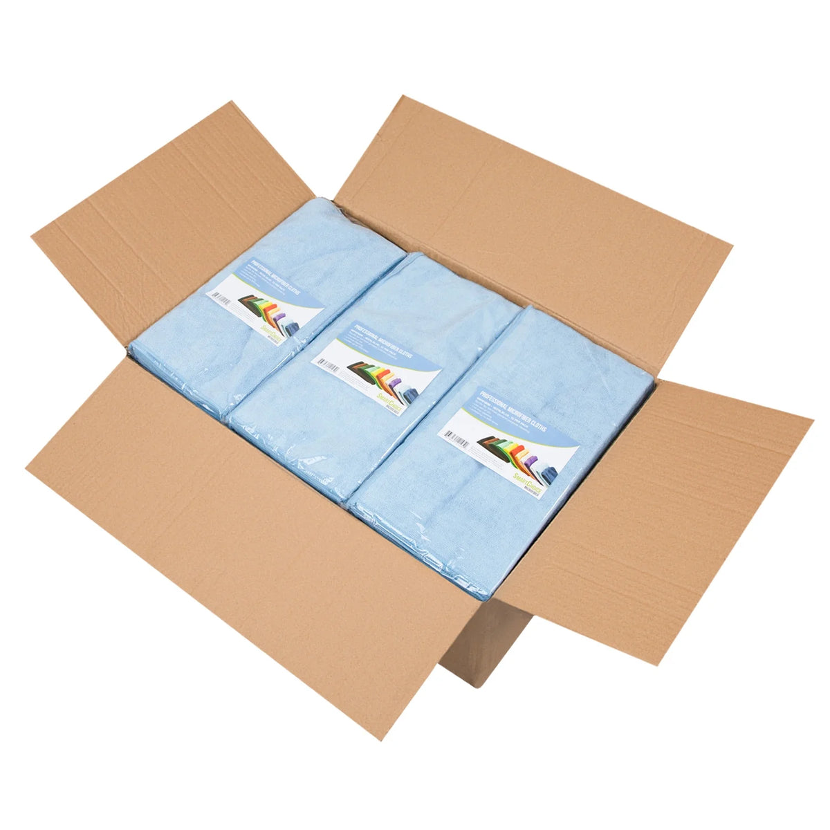 Blue Microfiber Hand Towels, Bulk Case of 180, 15x24 F57293
