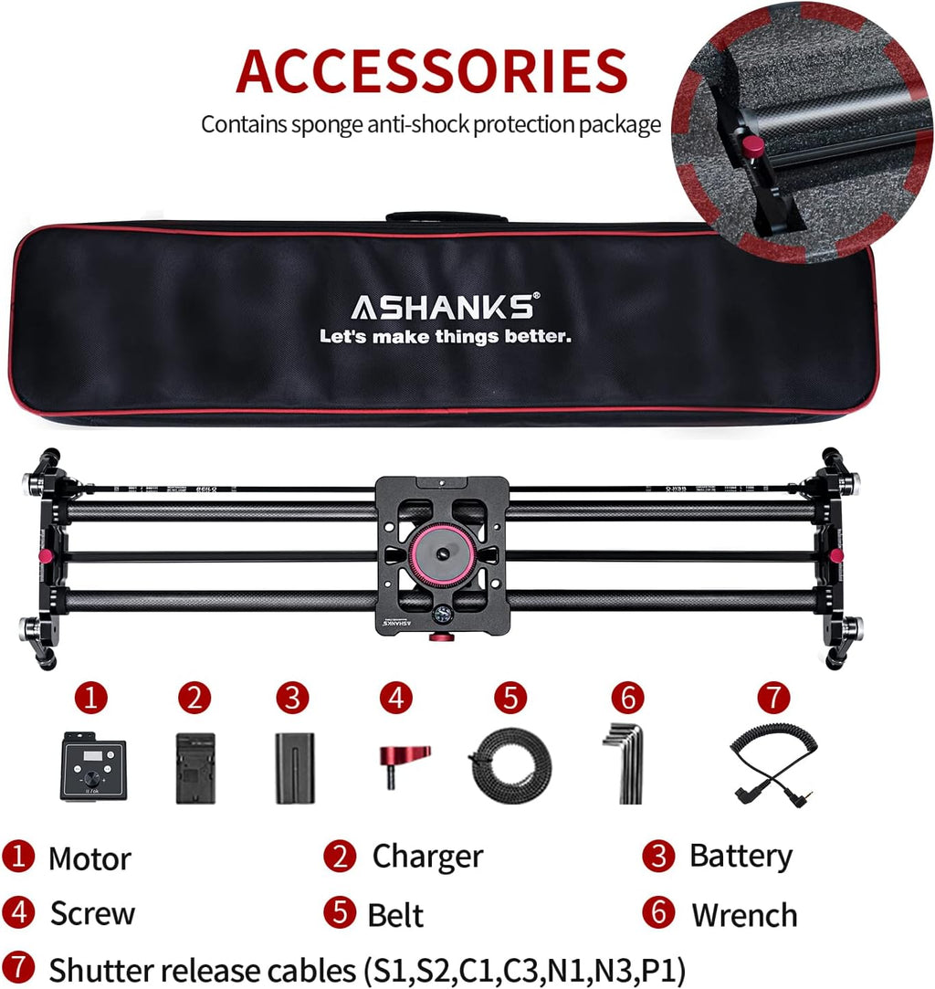 Motorized Carbon Fiber Camera Slider Track Dolly Rail, 120cm X88831