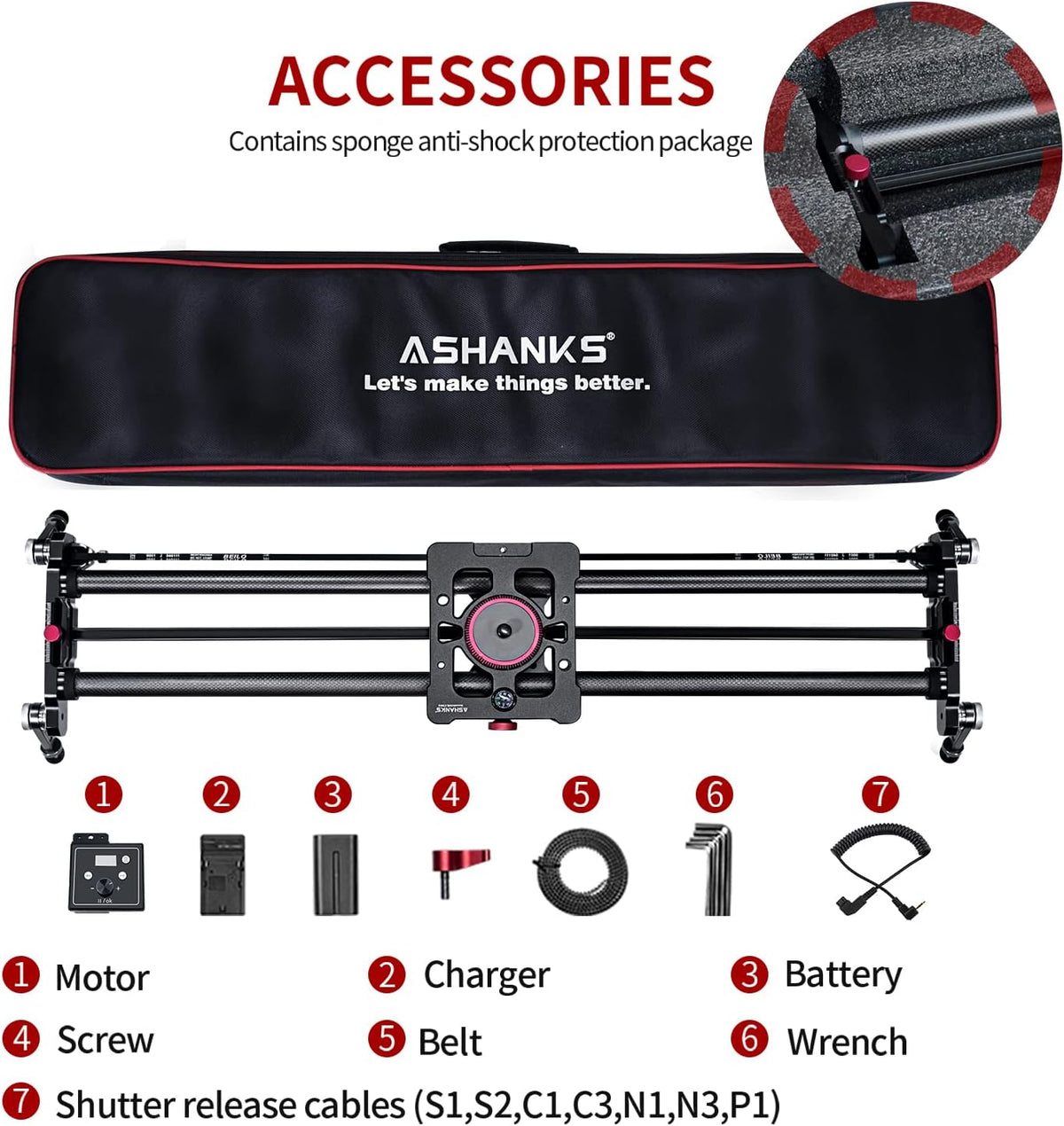 Motorized Carbon Fiber Camera Slider Track Dolly Rail, 120cm X88831