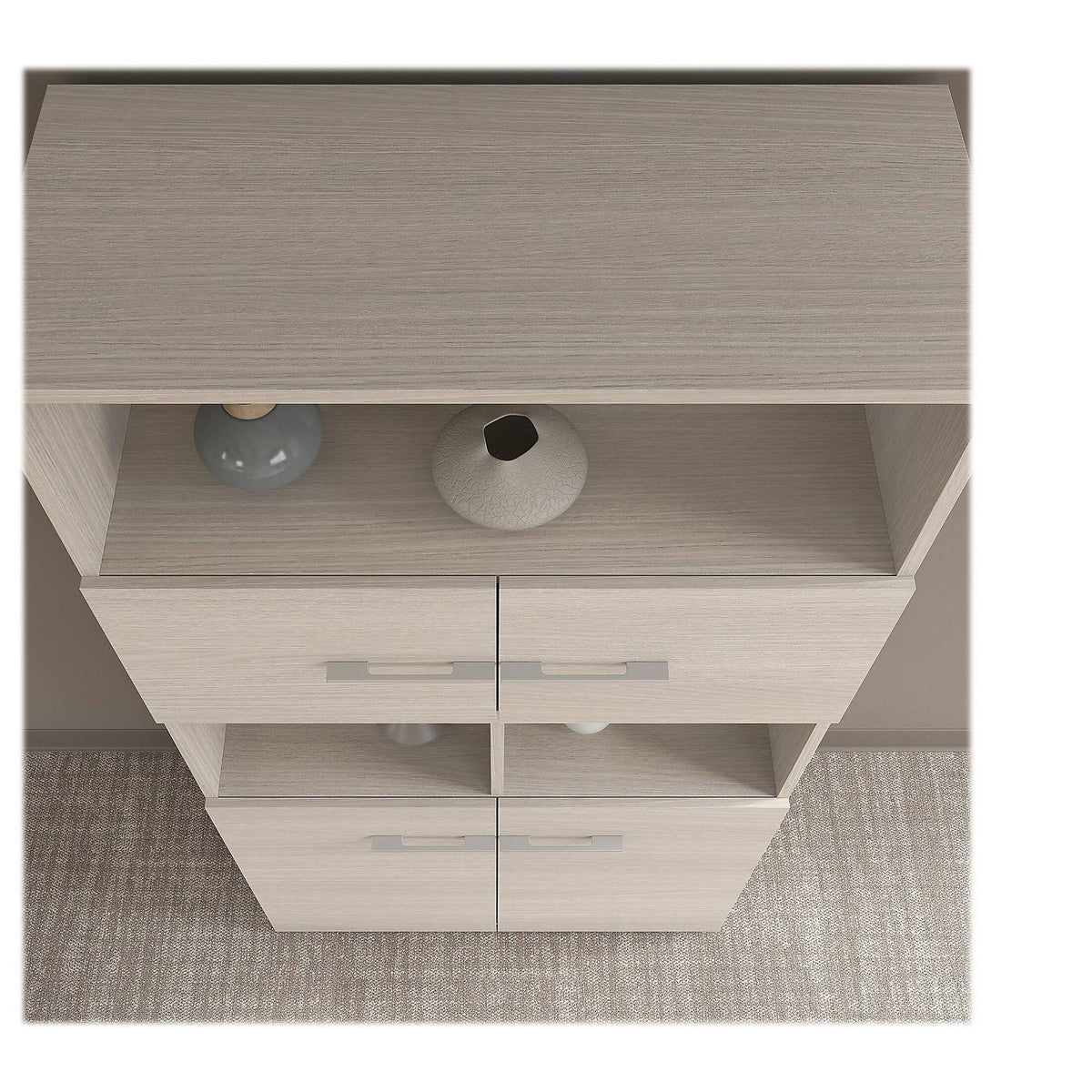 5 Shelf Bookcase with Doors, Sand Oak L2371