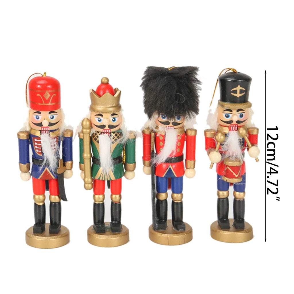 Set of 4 Wood Nutcrackers Soldier Dolls U8628