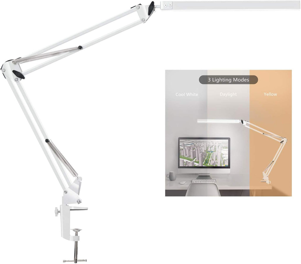 LED Architect Desk Lamp with Clamp, 3 Color Modes, 10-Level Dimmer R9515