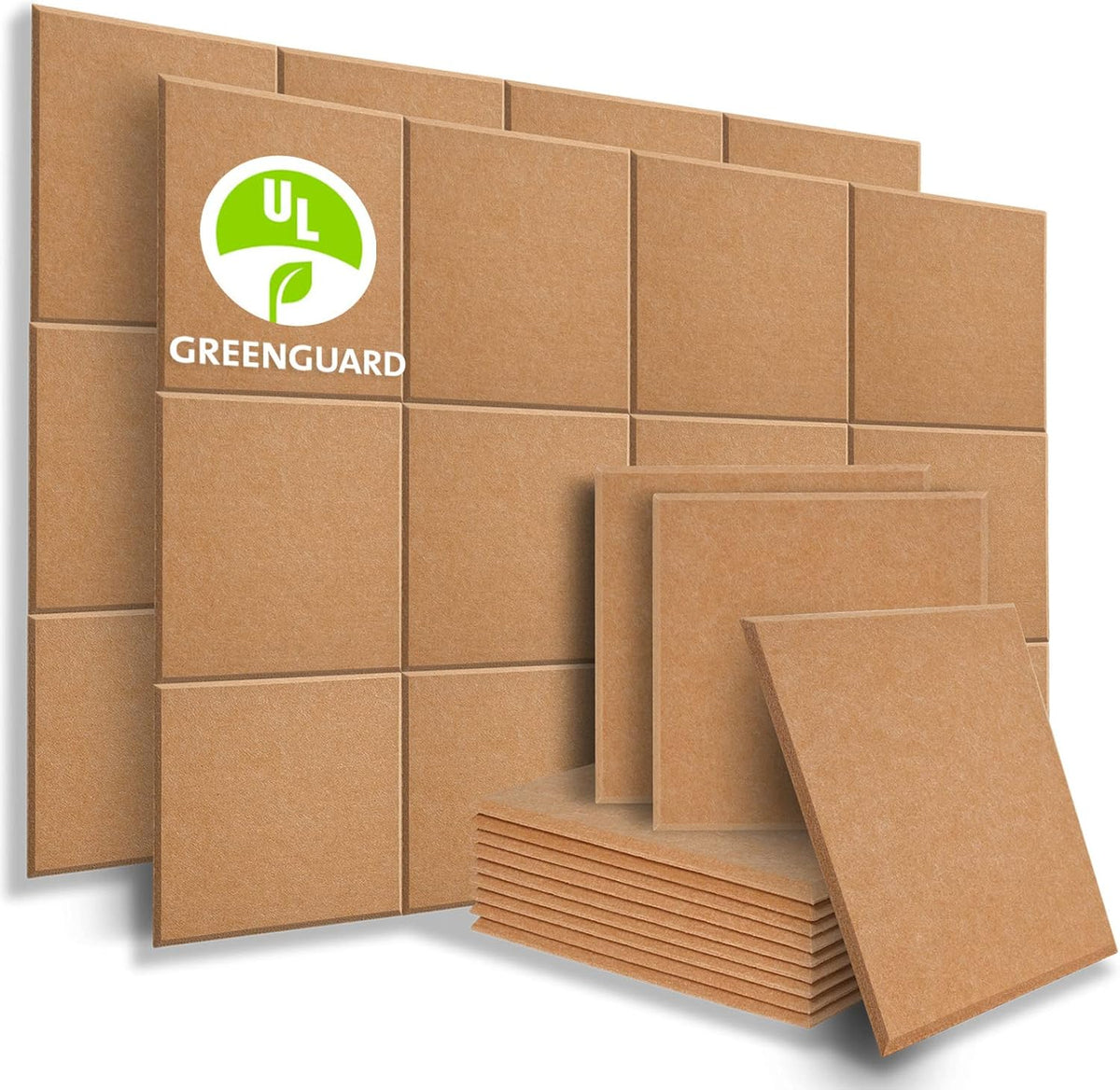 12 Pack Acoustic Panels Sound Dampening Panels, Brown G726838