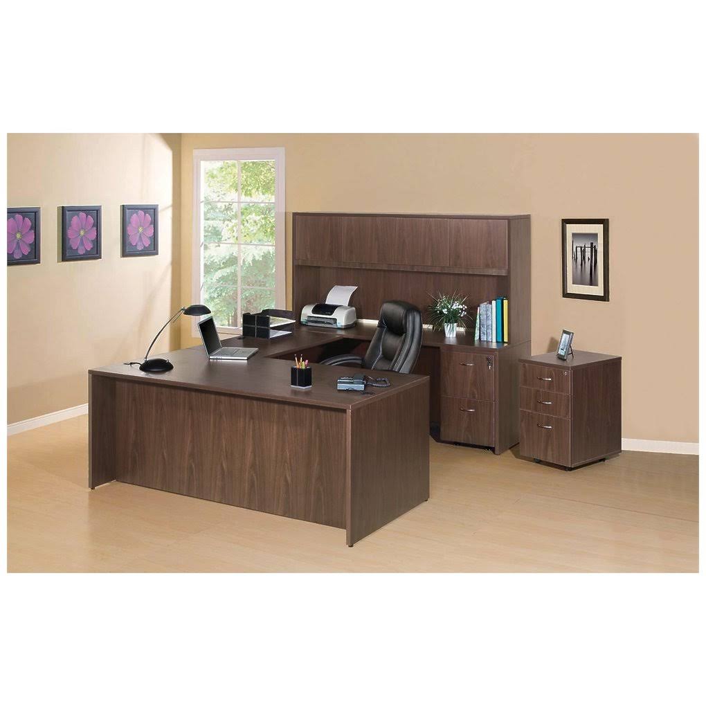 Walnut Laminate Office Suite Desking Q93214