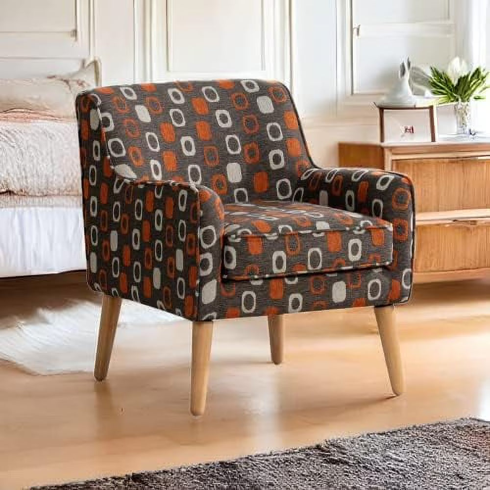 Grey Pattern Linen Fabric Accent Chair C87956