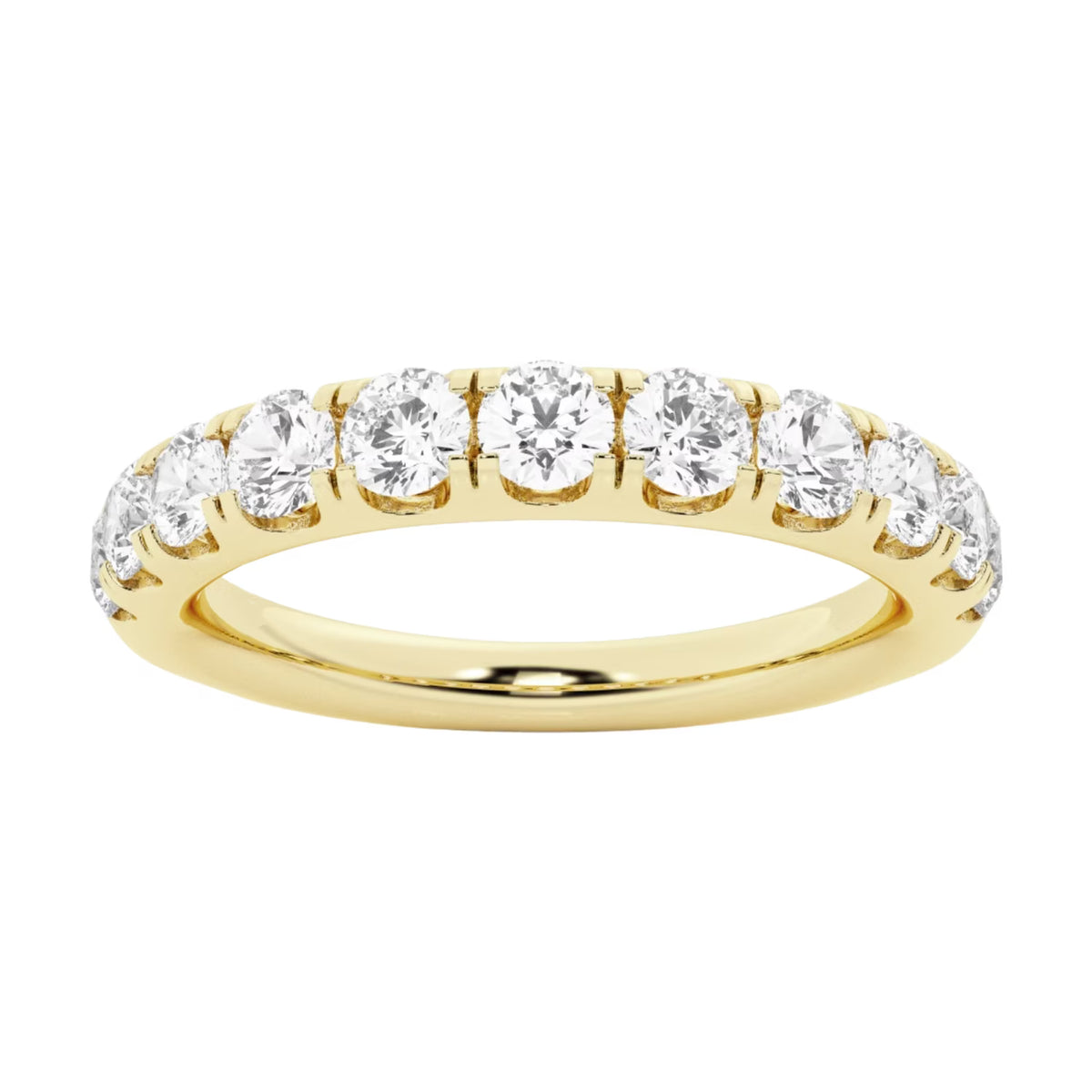 14k Solid Rose Gold Pave Set Half Eternity Diamond Wedding Band U678