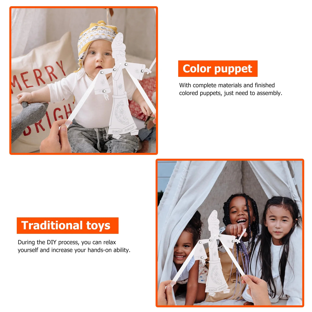 DIY Material Kit Toys for Toddlers Shadow Puppetry Making Tools Chinese Handmade Materials Child G158