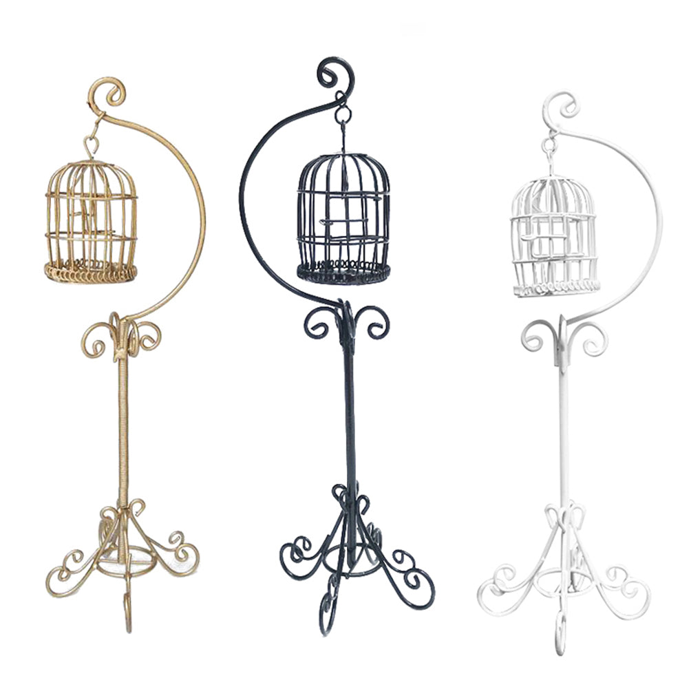 Miniature Metal Bird Cage Dollhouse Decoration Z550