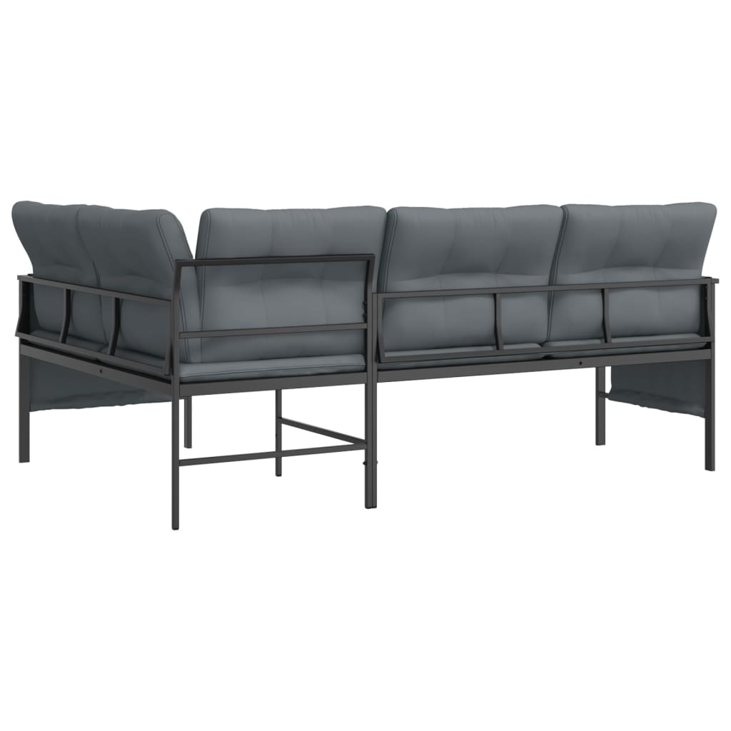 Anthracite Steel and Textilene Patio Corner Sofa W338896