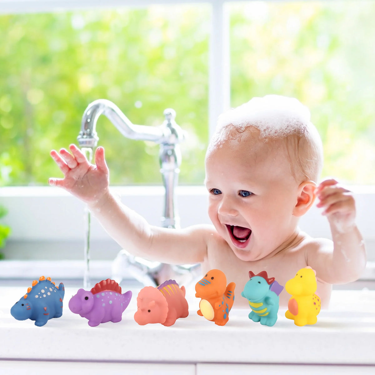 6 Pack Dinosaur Bathtub Toy Set Z8083