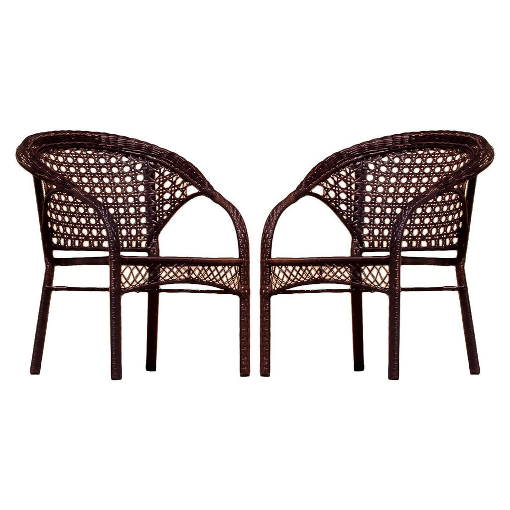 Set of 2 Brown Wicker Patio Chairs N97630