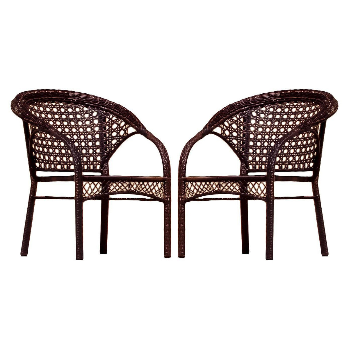 Set of 2 Brown Wicker Patio Chairs N97630