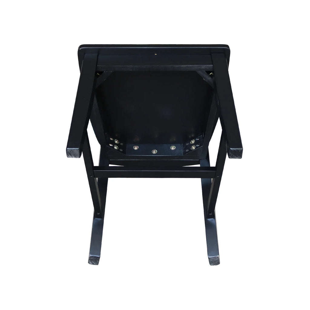 Solid Wood Dining Chairs Set of 2 in Black A2427