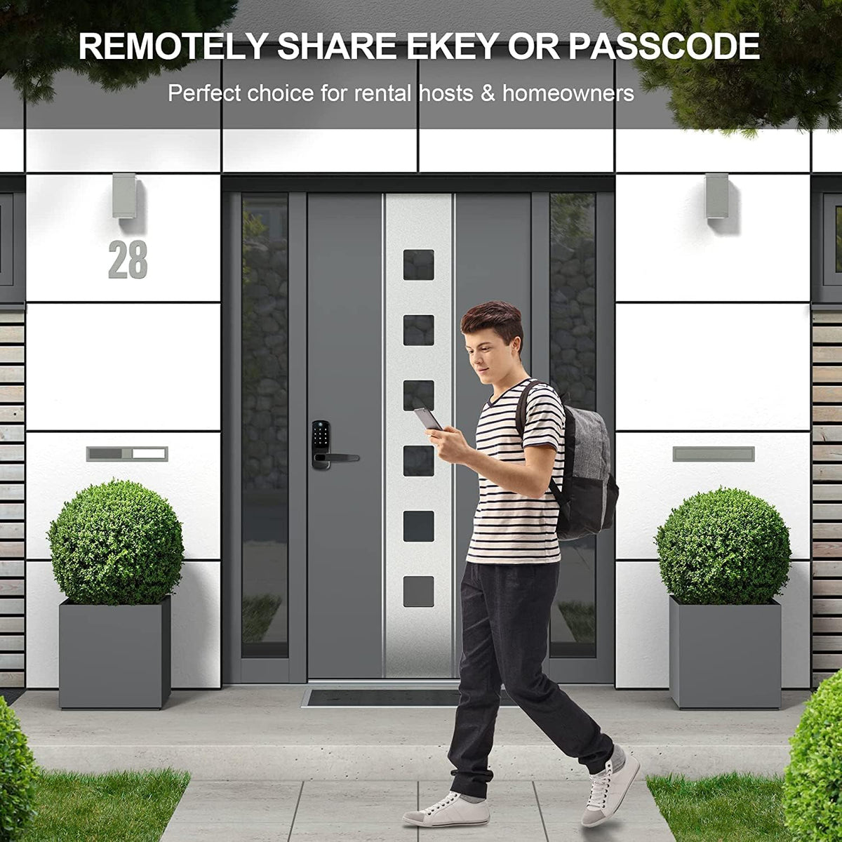 Black 5-in-1 Smart Door Lock with Keypad T94778