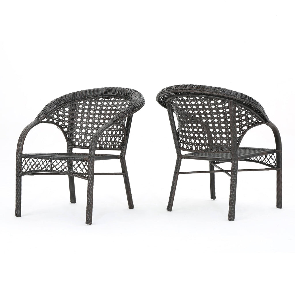 Set of 2 Brown Wicker Patio Chairs N97630