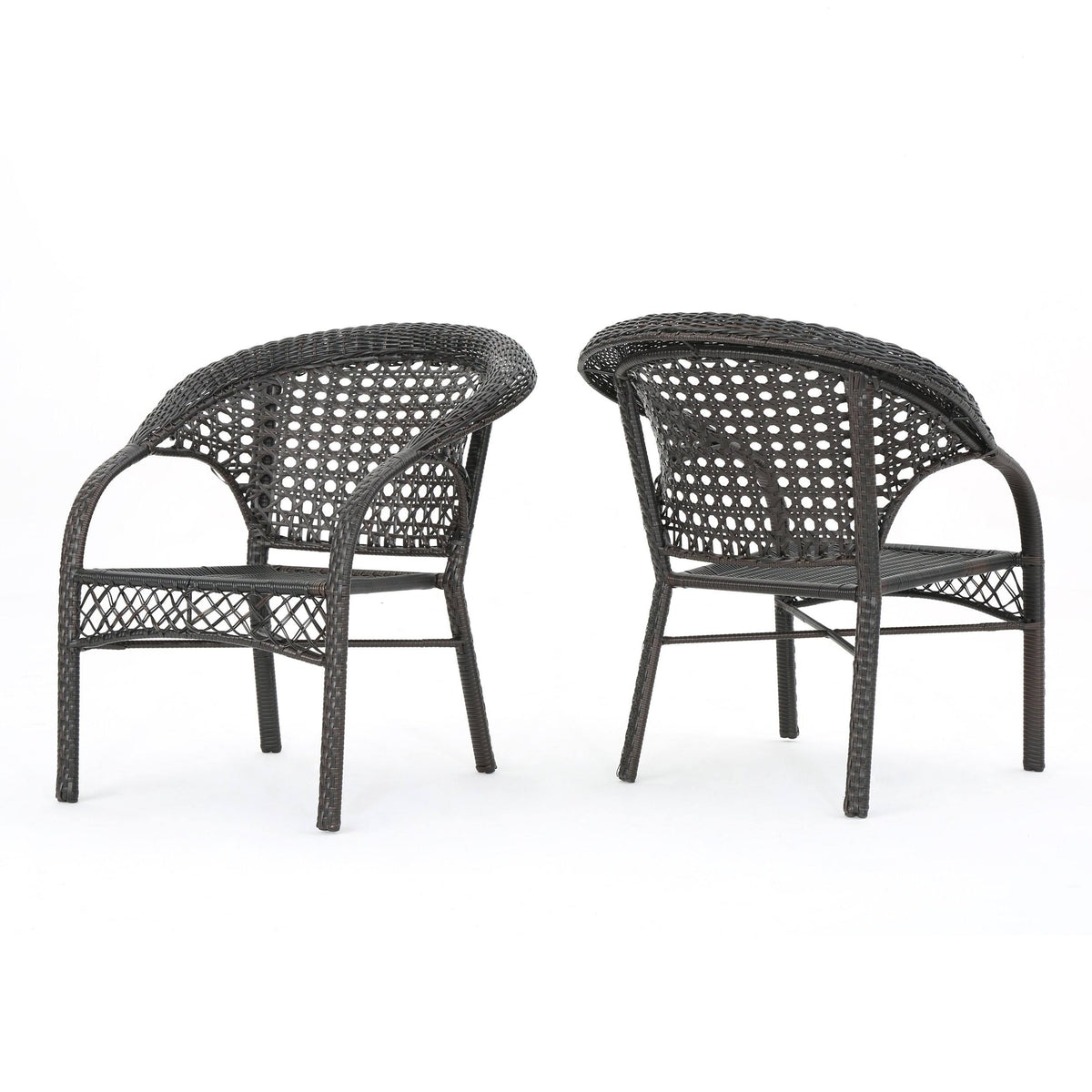 Set of 2 Brown Wicker Patio Chairs N97630