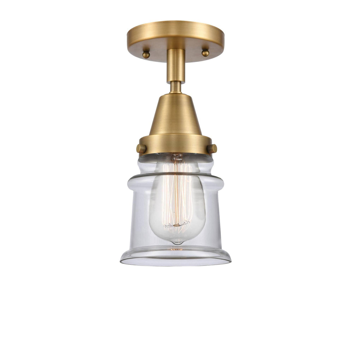 Small Canton 1 Light 6 inch Flush Mount in Brushed Brass D957