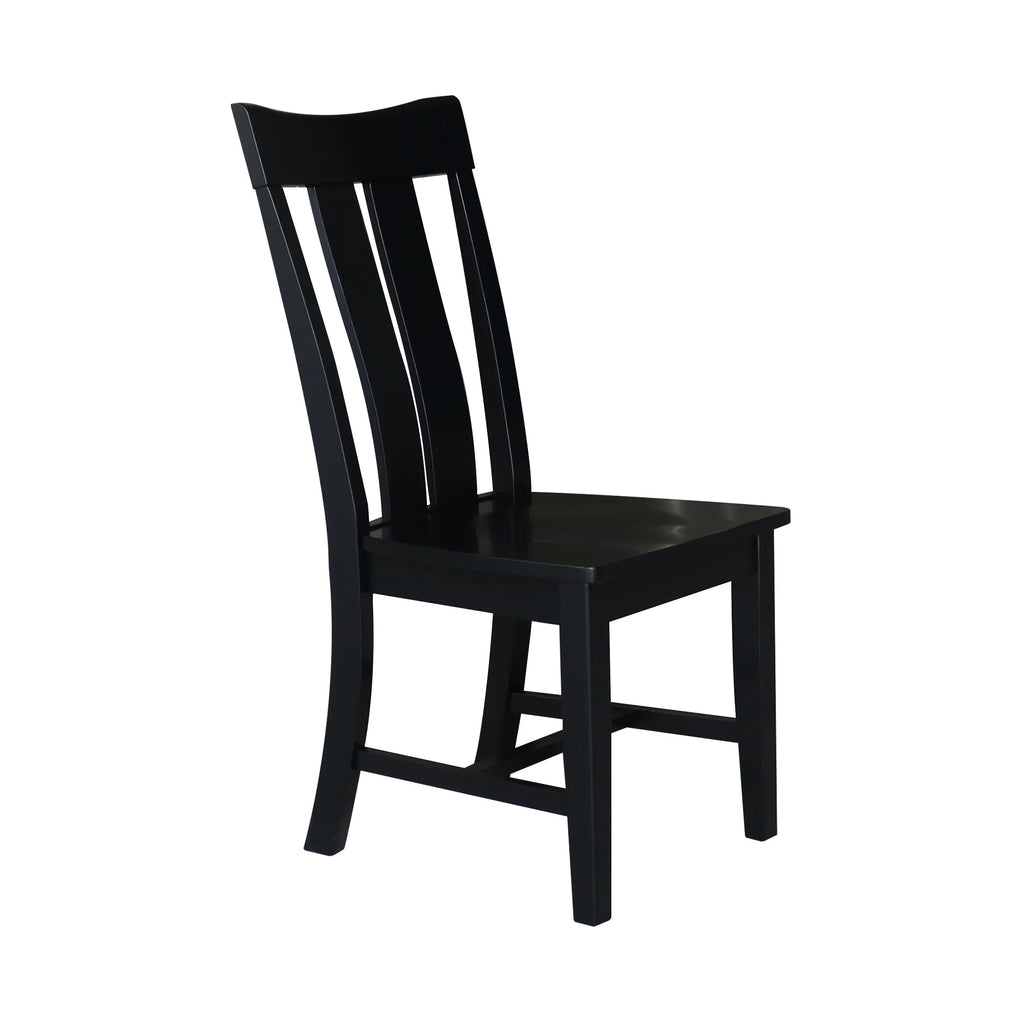 Solid Wood Dining Chairs Set of 2 in Black A2427