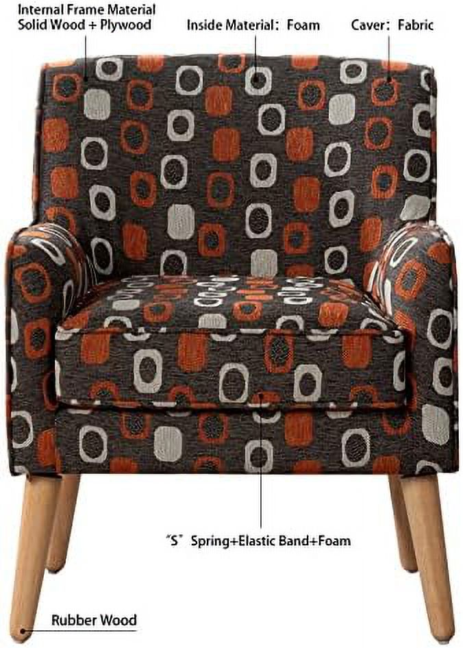 Grey Pattern Linen Fabric Accent Chair M761707