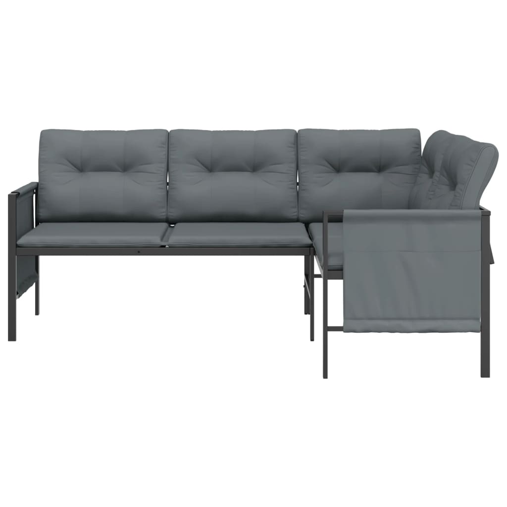 Anthracite Steel and Textilene Patio Corner Sofa W338896