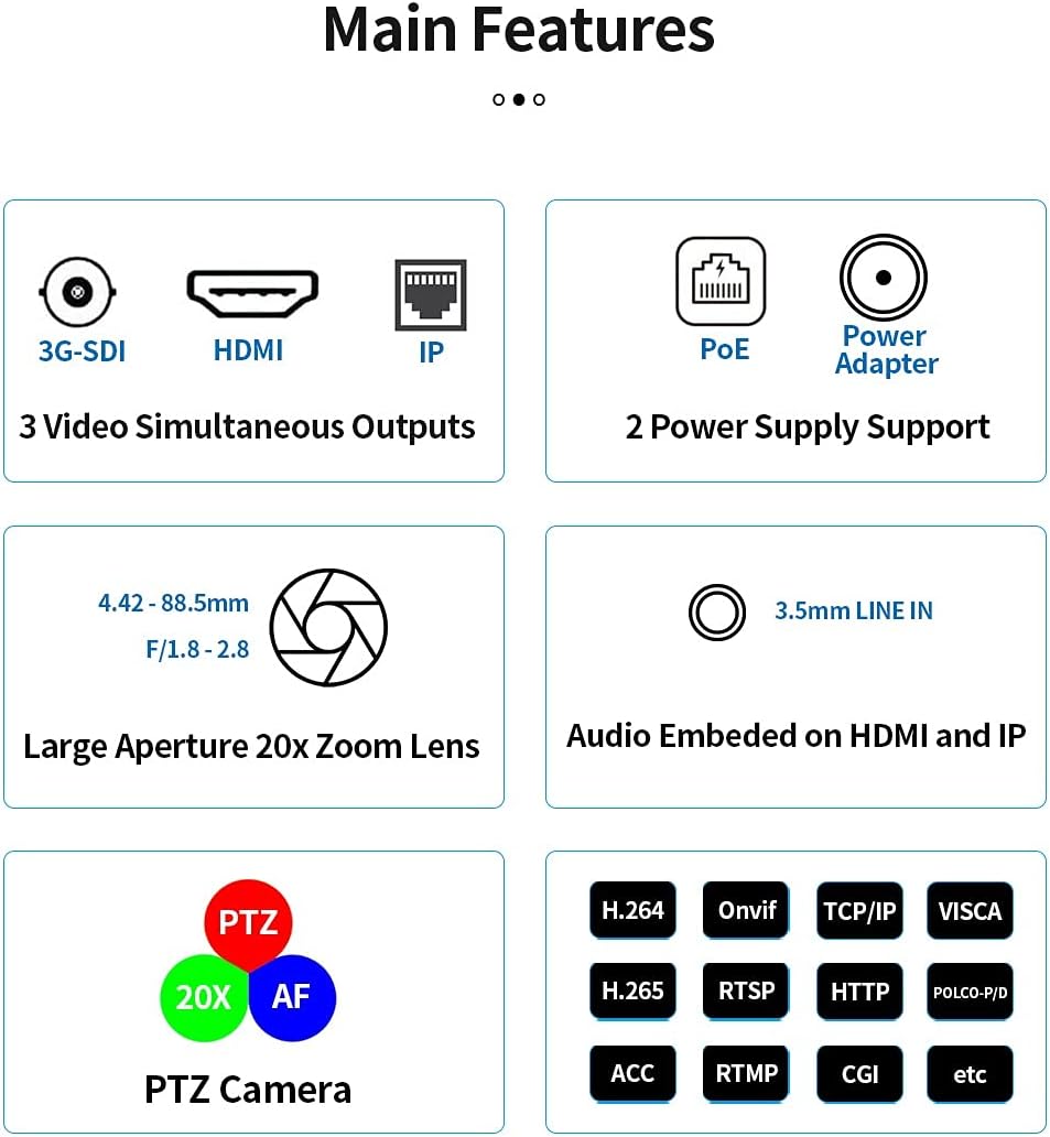 20X Optical Zoom PTZ Camera with 3G-SDI, HDMI and IP Streaming Outputs L448