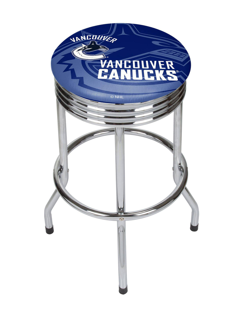 Chrome Ribbed Bar Stool Y5857