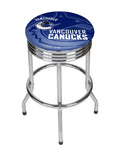Chrome Ribbed Bar Stool Y5857