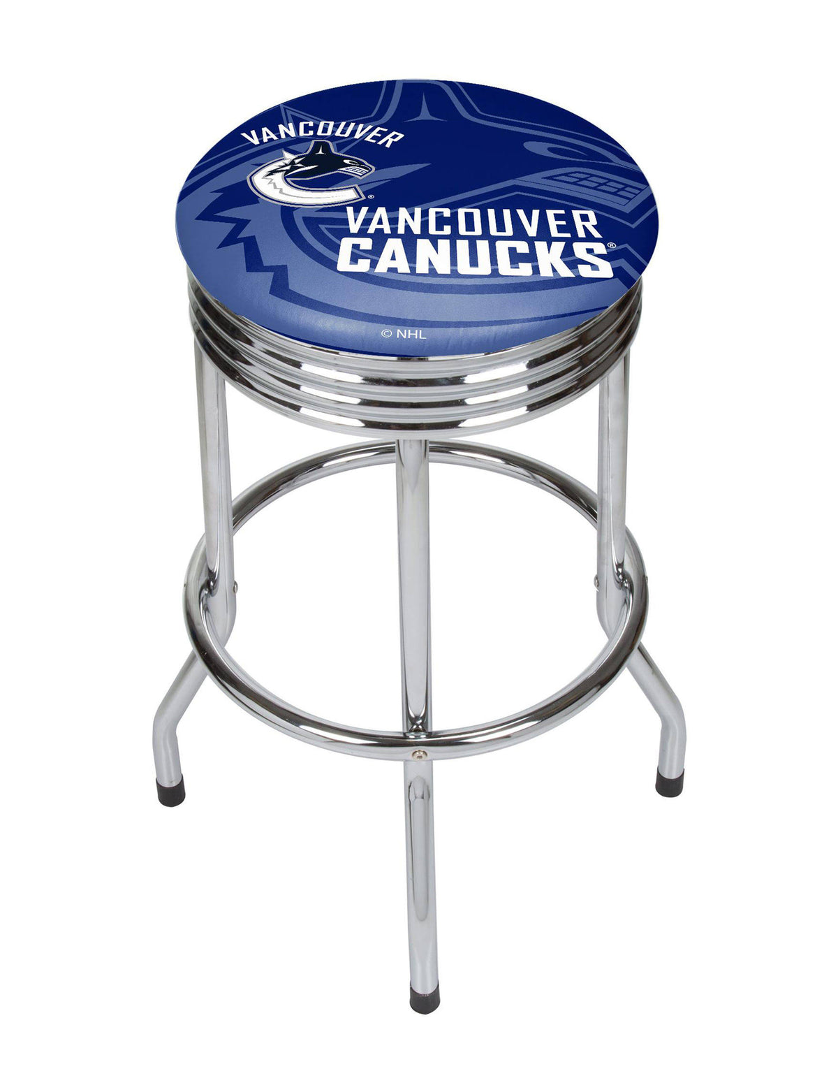 Chrome Ribbed Bar Stool Y5857
