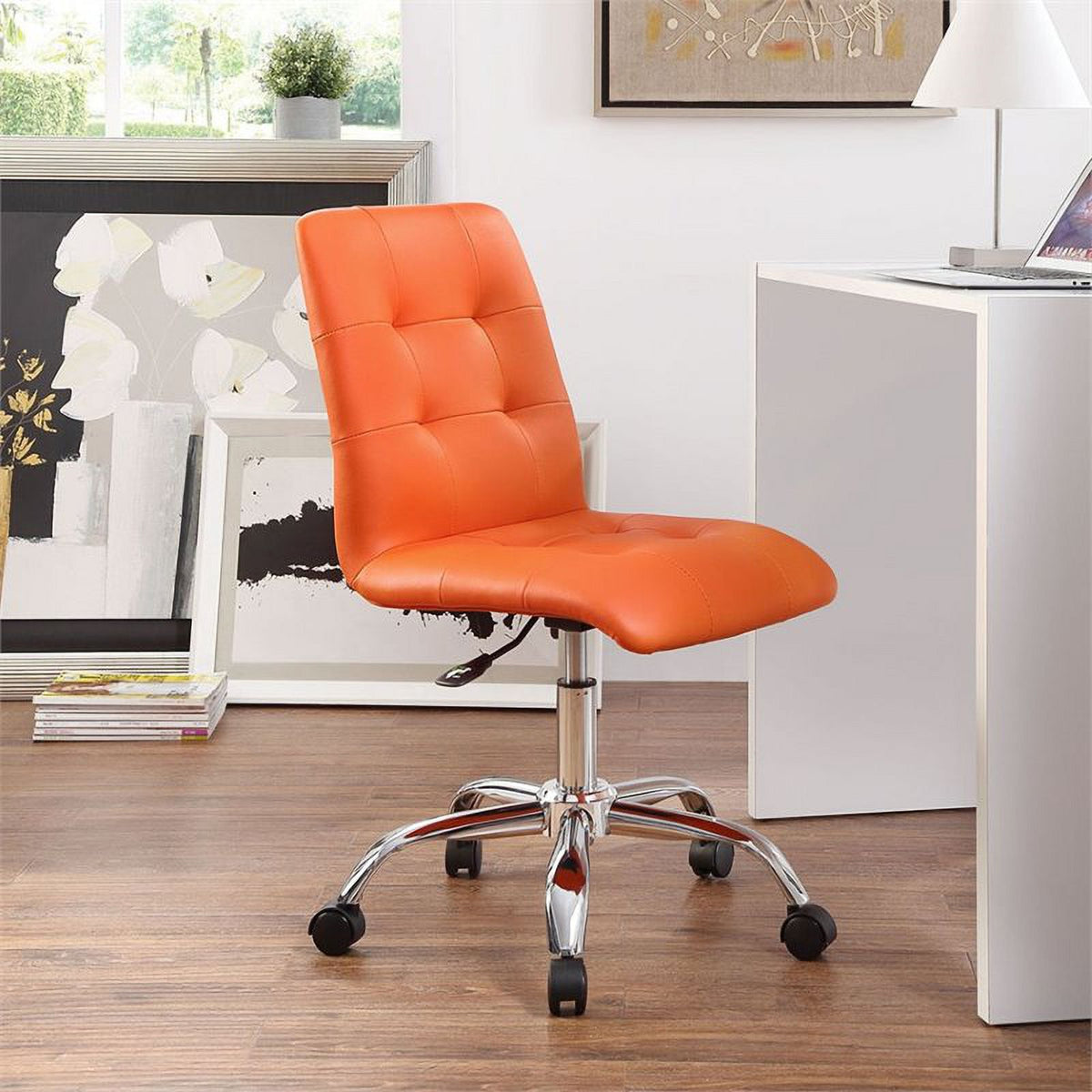 Faux Leather Mid Back Swivel Office Chair G950