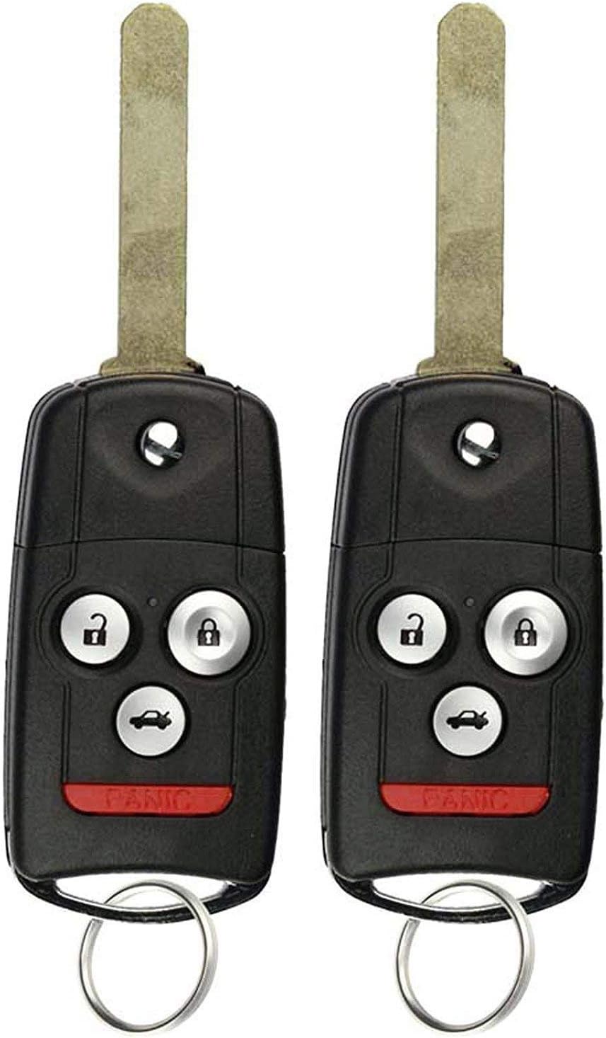 Keyless Entry Remote Car Flip Key for Acura MDX, RDX 2007-2013 (Pack of 2) Y715