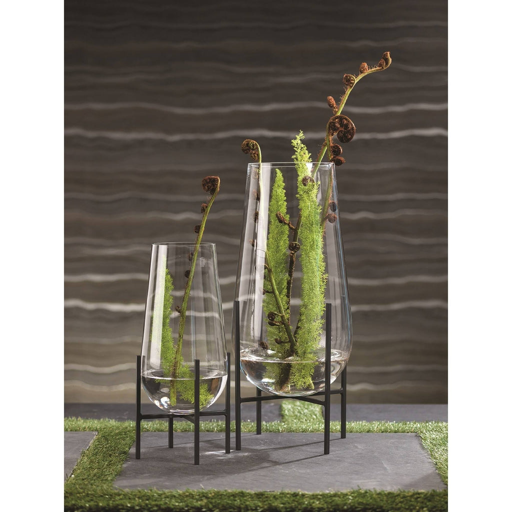 18.5-Inch Tall Vase / Hurricane on Metal Stand V999030