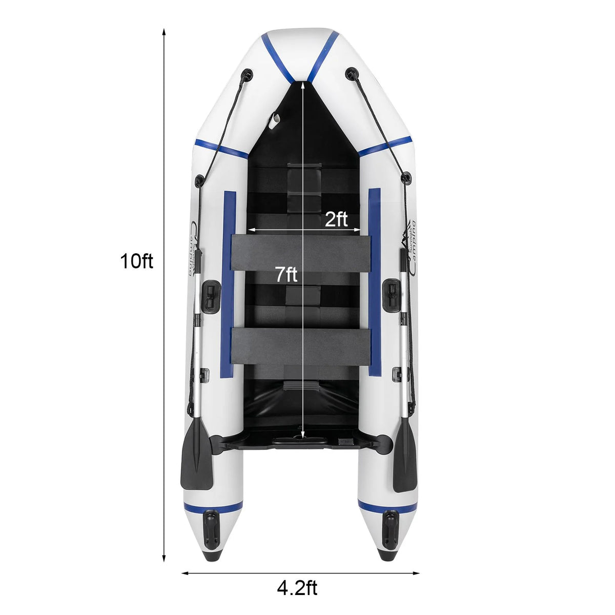 10ft Inflatable Boat, Gray/White M26407