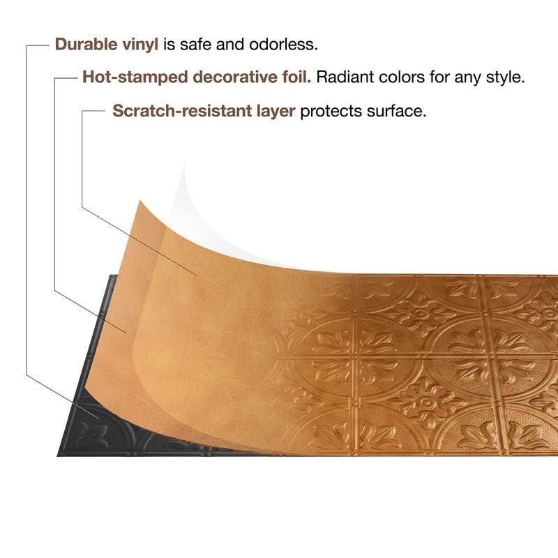 Rosette Decorative Vinyl Glue Up Ceiling Tile in Bermuda Bronze (5 Pack) M36847