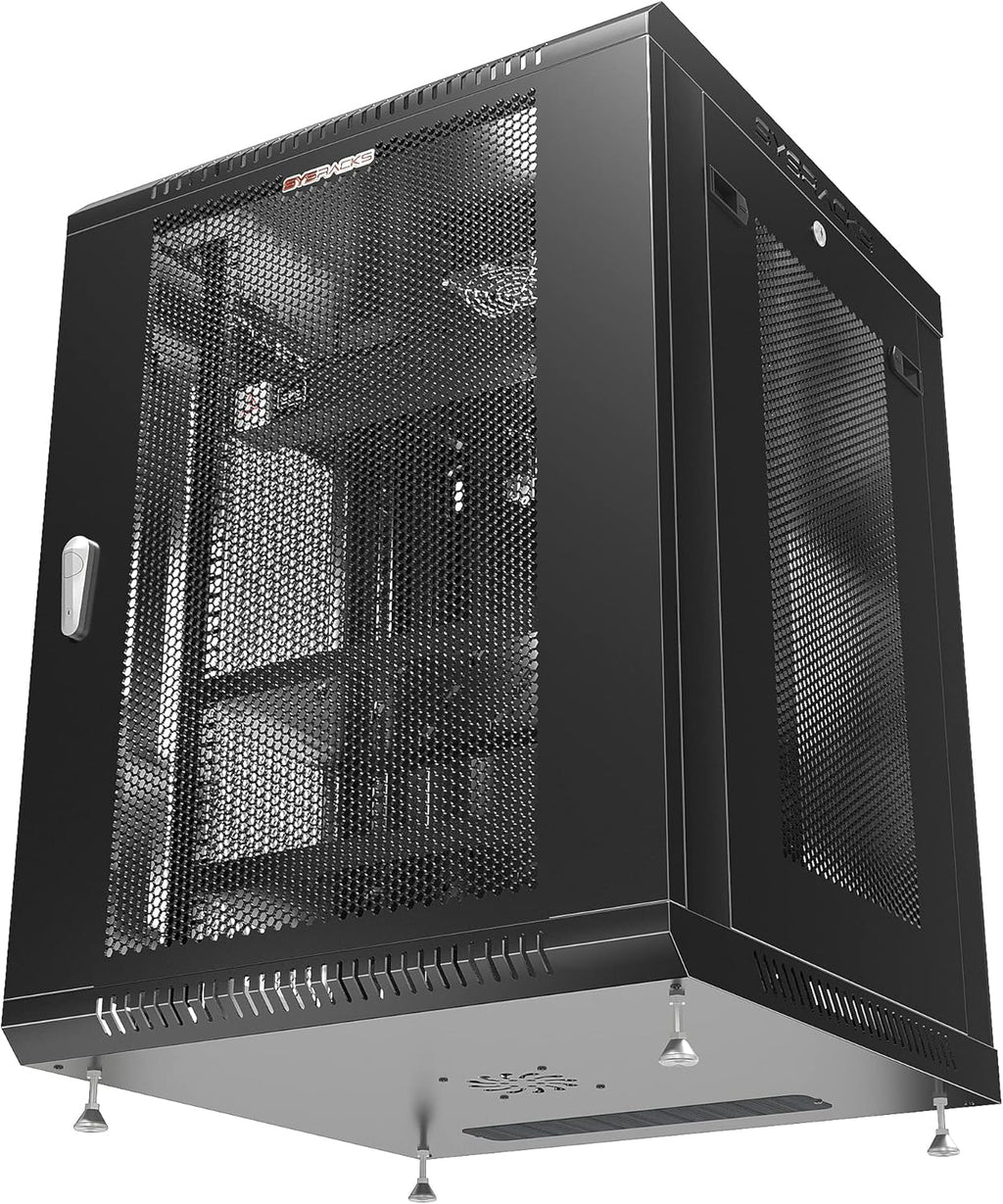 15 U Locking Wall Mount Server Rack Enclosure with Casters and Shelf U21048