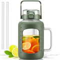 64oz Glass Water Bottle with Straw and Handle N358701
