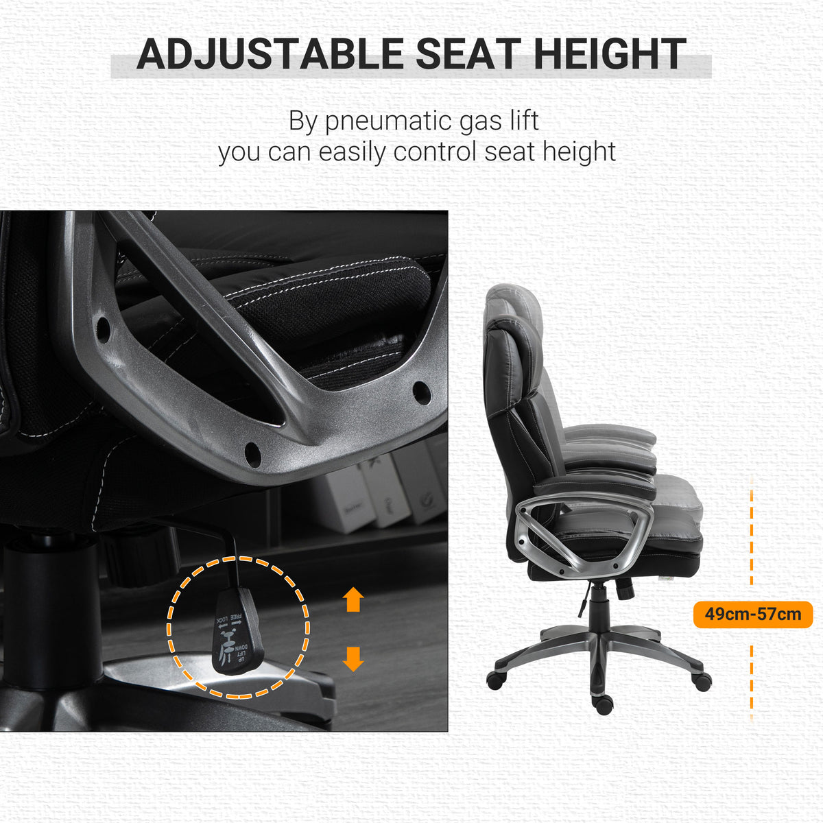 Black High Back Office Chair with Adjustable Height and Wheels Z82584