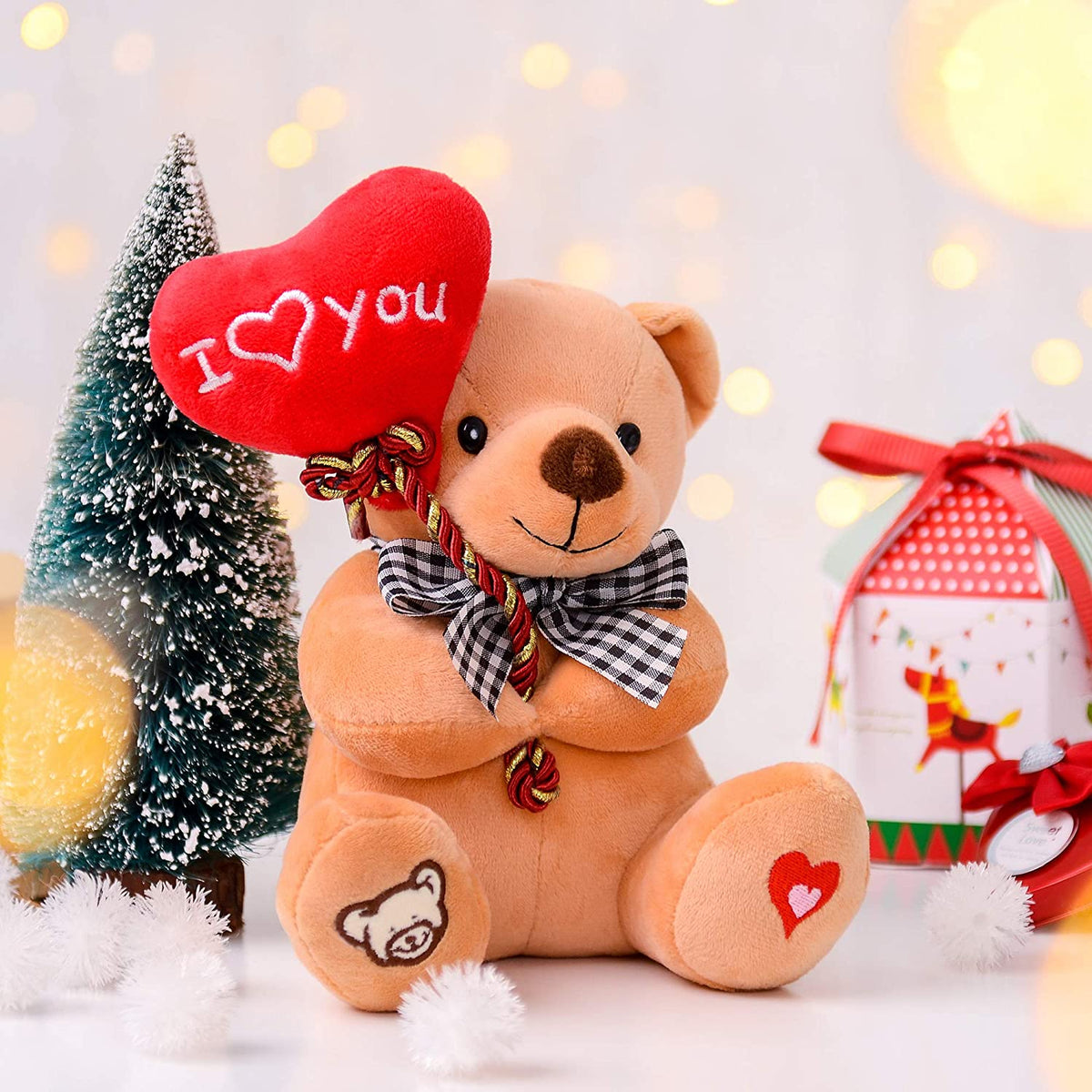 Brown 18cm Plush Teddy Bear with Heart Q98269