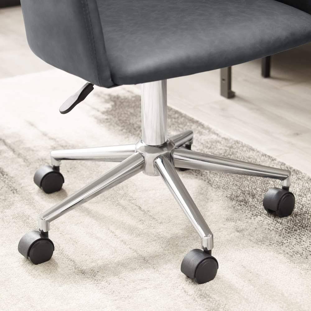 Gray Round Back Swivel Desk Chair with Caster H701