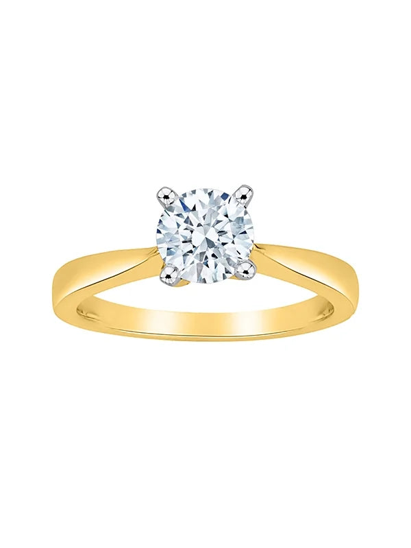 14K Gold Diamond Solitaire Ring A118