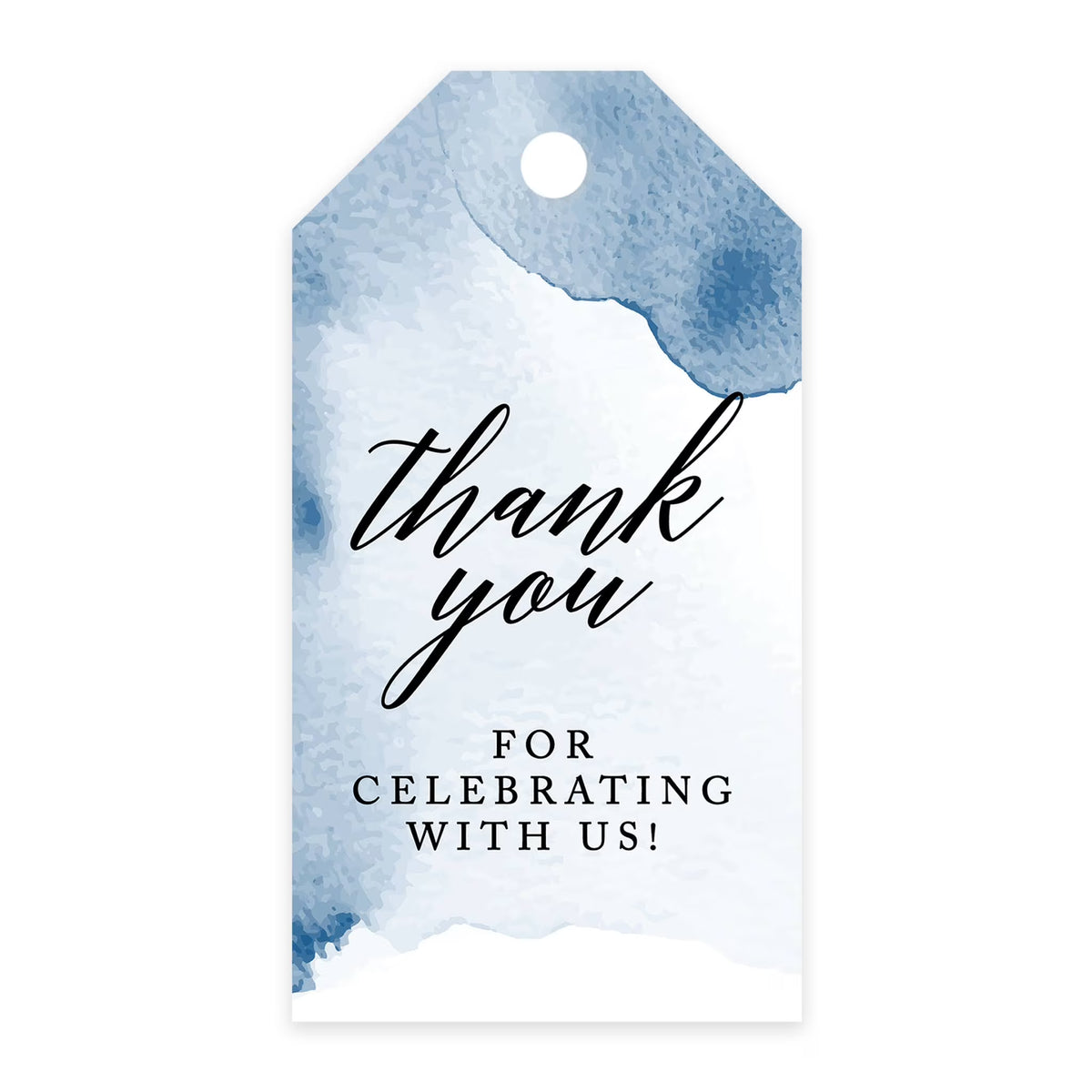 Navy Blue Watercolor Cardstock Gift Tags with Bakers 100-Pk J904727