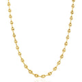 18K Yellow Gold Over Silver 4.5mm Puffed Anchor Mariner Chain Necklace 16"-24" H219462