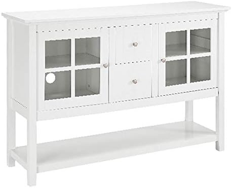 Rustic Brown Tall Credenza TV Stand Storage Cabinet O8121