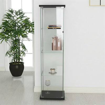 Black Glass Display Cabinet with Door J7098