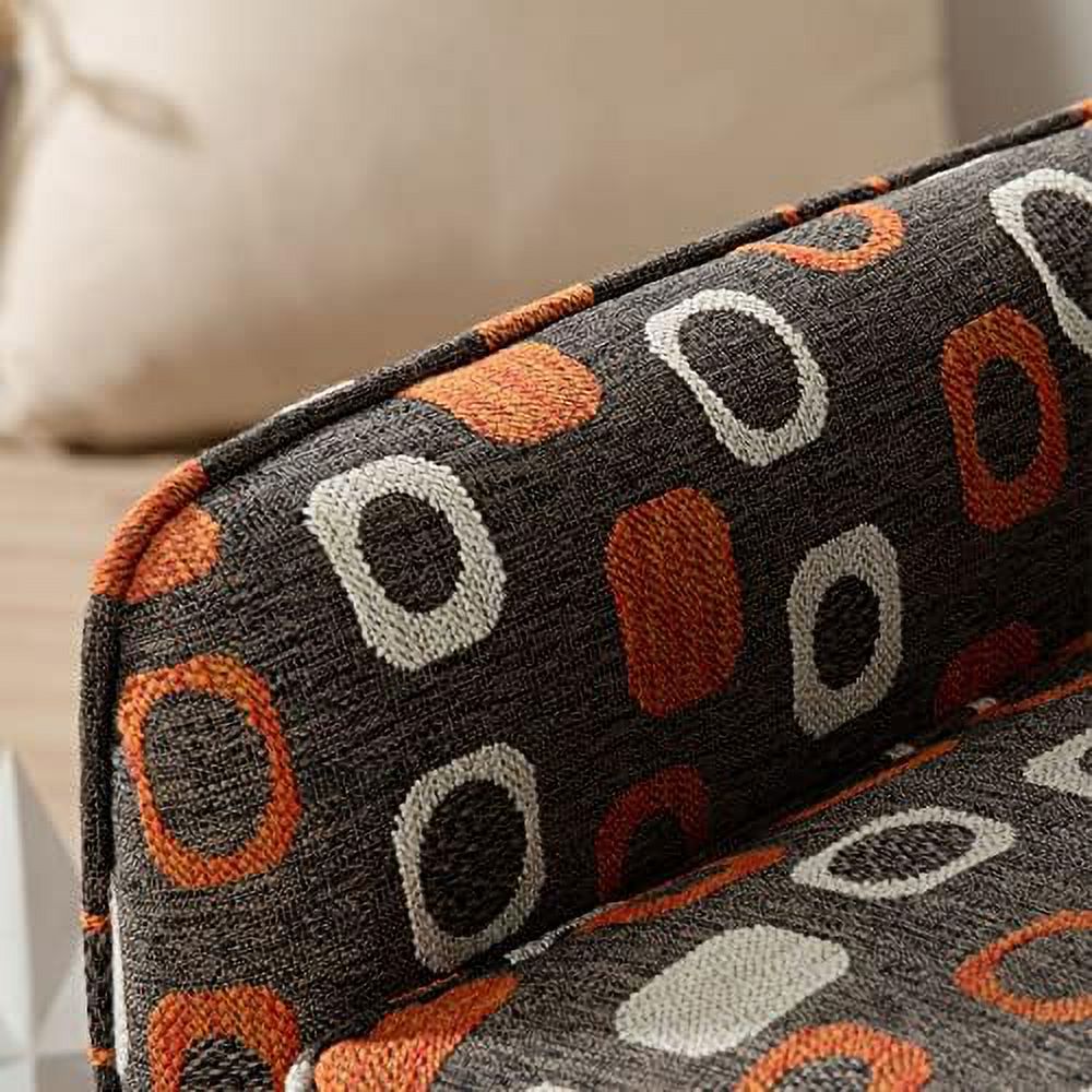 Grey Pattern Linen Fabric Accent Chair C87956