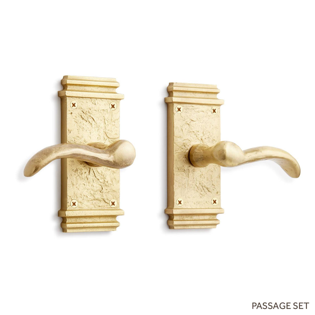 Antique Brass Solid Brass Passage Door Lever Set X285