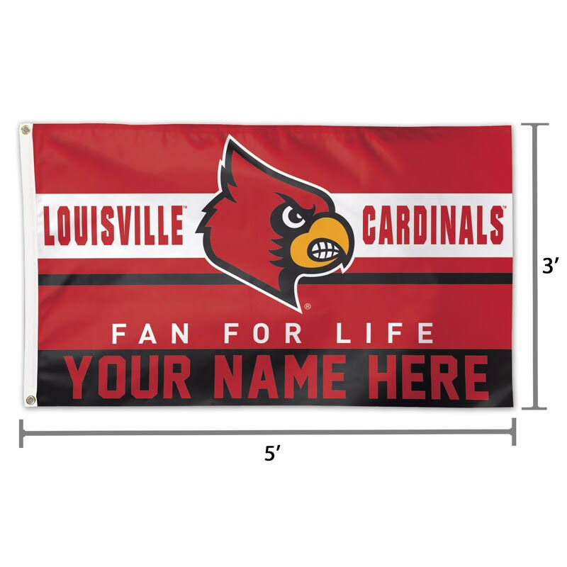 Louisville Cardinals 3 x 5 One-Sided Deluxe Flag X9912