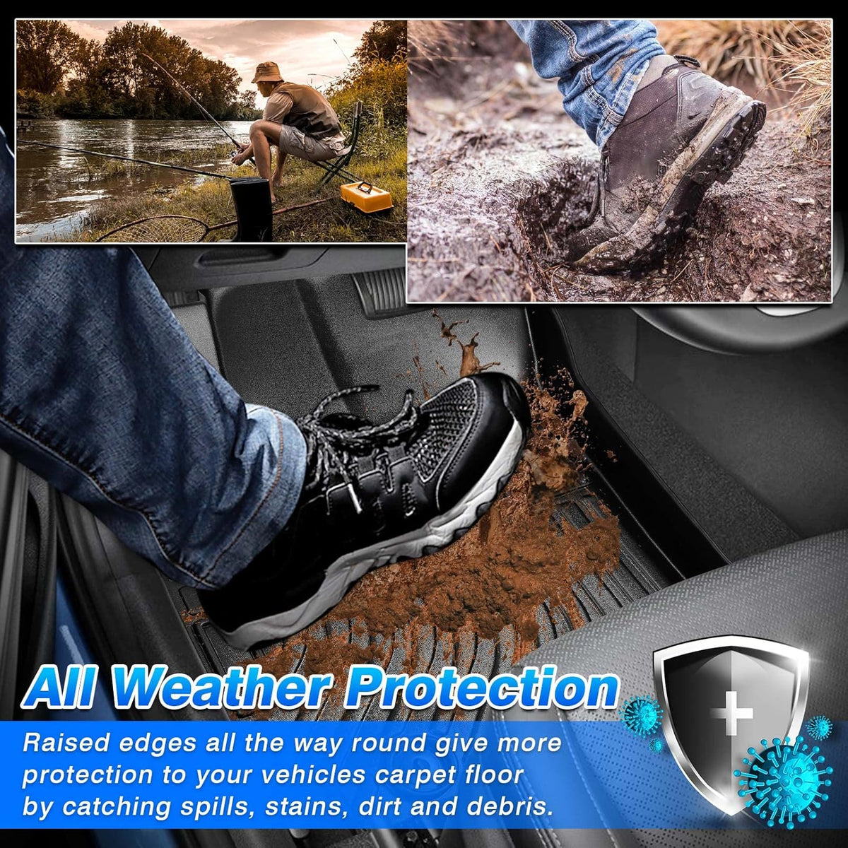 TPE All Weather Floor Mats for Ford Escape Hybrid I968926